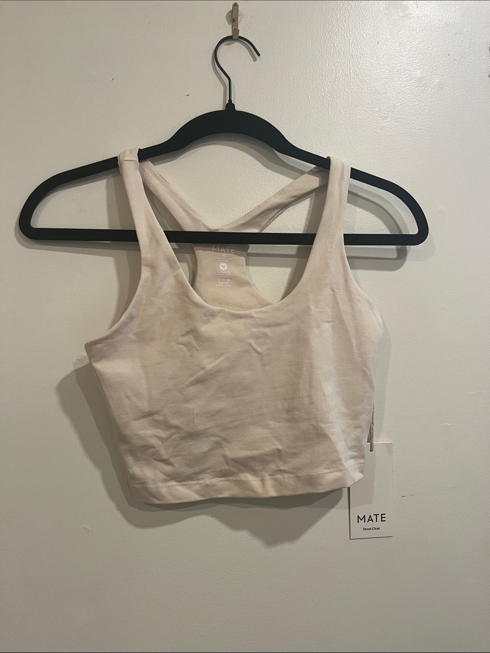 NWT MATE the Label Cream Racerback Cropped Tank